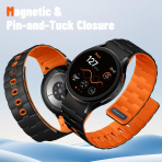 Bandletic Galaxy Watch 7 Manyetik Silikon Kay��-Black/Orange