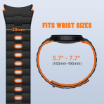 Bandletic Galaxy Watch 7 Manyetik Silikon Kay��-Black/Orange