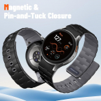 Bandletic Galaxy Watch 7 Manyetik Silikon Kay��-Black/Spacegray