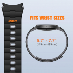 Bandletic Galaxy Watch 7 Manyetik Silikon Kay��-Black/Spacegray