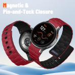 Bandletic Galaxy Watch 7 Manyetik Silikon Kay��-Red/Black