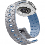 Bandletic Galaxy Watch 9 Uyumlu Manyetik Silikon Kay��-Light Gray/Ice Blue