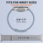 Bandletic Galaxy Watch 9 Uyumlu Manyetik Silikon Kay��-Light Gray/Ice Blue