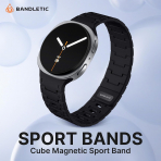 Bandletic Galaxy Watch 9 Uyumlu Manyetik Silikon Kay��-Black