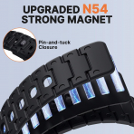 Bandletic Galaxy Watch 9 Uyumlu Manyetik Silikon Kay��-Black