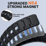 Bandletic Galaxy Watch 9 Uyumlu Manyetik Silikon Kay��-Black/Gray