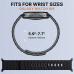Bandletic Galaxy Watch 9 Uyumlu Manyetik Silikon Kay��-Black/Gray