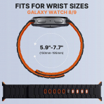 Bandletic Galaxy Watch 9 Uyumlu Manyetik Silikon Kay��-Black/Orange