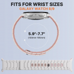 Bandletic Galaxy Watch 9 Uyumlu Manyetik Silikon Kay��-White/Pink