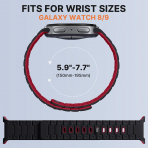 Bandletic Galaxy Watch 9 Uyumlu Manyetik Silikon Kay��-Black/Red