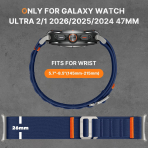 Bandletic Galaxy Watch Ultra 2/1 47mm Naylon Kay��-Titanium/Blue