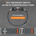 Bandletic Galaxy Watch Ultra 2/1 47mm Naylon Kay��-Titanium/Gray