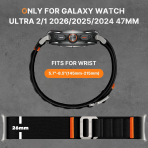 Bandletic Galaxy Watch Ultra 2/1 47mm Naylon Kay��-Titanium/Black