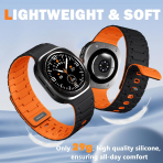 Bandletic Galaxy Watch Ultra 2/1 47mm Silikon Kay��-Black/Orange