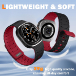 Bandletic Galaxy Watch Ultra 2/1 47mm Silikon Kay��-Black/Red