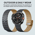 Bandletic Galaxy Watch Ultra 2 Manyetik Silikon Kay��-Anthracite Gray/Ochre