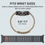 Bandletic Galaxy Watch Ultra 2 Manyetik Silikon Kay��-Anthracite Gray/Ochre