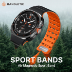 Bandletic Galaxy Watch Ultra 2 Manyetik Silikon Kay��-Black/Orange