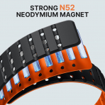 Bandletic Galaxy Watch Ultra 2 Manyetik Silikon Kay��-Black/Orange