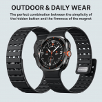 Bandletic Galaxy Watch Ultra 2 Manyetik Silikon Kay��-Black