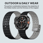 Bandletic Galaxy Watch Ultra 2 Manyetik Silikon Kay��-Black/Gray