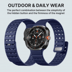 Bandletic Galaxy Watch Ultra 2 Manyetik Silikon Kay��-Navy Blue