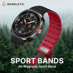 Bandletic Galaxy Watch Ultra 2 Manyetik Silikon Kay��-Black/Red