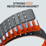 Bandletic Galaxy Watch Ultra 2 Manyetik Silikon Kay��-Space Gray/Orange
