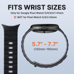 Bandletic Pixel Watch 5 Manyetik Silikon Kay�� (41mm)-Black/Space Gray