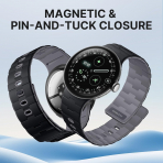 Bandletic Google Pixel Watch ile Uyumlu Silikon Kay��-Black/Space Gray