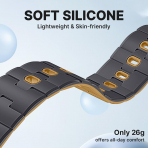 Bandletic Google Pixel Watch ile Uyumlu Silikon Kay��-Anthracite Gray/Ochre