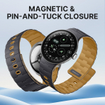 Bandletic Google Pixel Watch ile Uyumlu Silikon Kay��-Anthracite Gray/Ochre