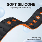 Bandletic Google Pixel Watch ile Uyumlu Silikon Kay��-Black/Orange
