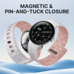 Bandletic Google Pixel Watch ile Uyumlu Silikon Kay��-White/Pink