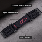 CAGOS Nylon Garmin Fenix 7X/6X/5X Kay -Black