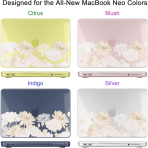 Batianda Botanical Serisi MacBook Neo Laptop K�l�f Seti-Gold Lotus
