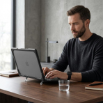 Batianda Standl� MacBook Neo Laptop K�l�f Seti-Black
