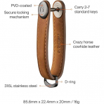 Orbitkey Deri Anahtar Dzenleyici -Chestnut Brown