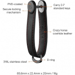 Orbitkey Deri Anahtar Dzenleyici -Black
