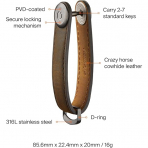 Orbitkey Deri Anahtar Dzenleyici -Oak Brown