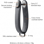 Orbitkey Deri Anahtar Dzenleyici -Steel Grey
