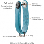 Orbitkey Deri Anahtar Dzenleyici -Teal 
