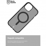 BodyGuardz Ace Pro Serisi Apple iPhone 15 MagSafe Uyumlu Klf (MIL-STD-810G)-Smoke Black