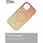 BodyGuardz Ace Pro Serisi Apple iPhone 15 MagSafe Uyumlu Klf (MIL-STD-810G)-Orange Yellow 