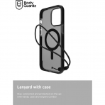 BodyGuardz Ace Pro Serisi Apple iPhone 15 Pro Max MagSafe Uyumlu Klf -Smoke Black