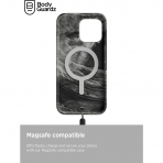 BodyGuardz Carve Marble Serisi Apple iPhone 15 Pro Max Klf(MIL-STD-810G)-Black