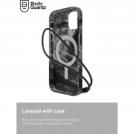 BodyGuardz Carve Marble Serisi Apple iPhone 15 Klf(MIL-STD-810G)-Black