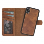 Burkley Case iPhone X Deri C�zdan K�l�f-Antique Golden Brown