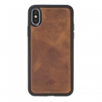 Burkley Case iPhone X Deri Czdan Klf-Antique Golden Brown