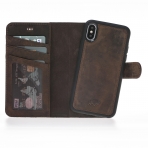 Burkley Case iPhone X Deri C�zdan K�l�f-Antique Coffee